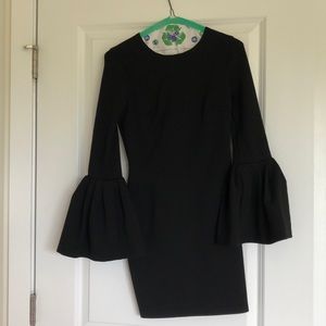 Black, bell sleeve dress from Lulus